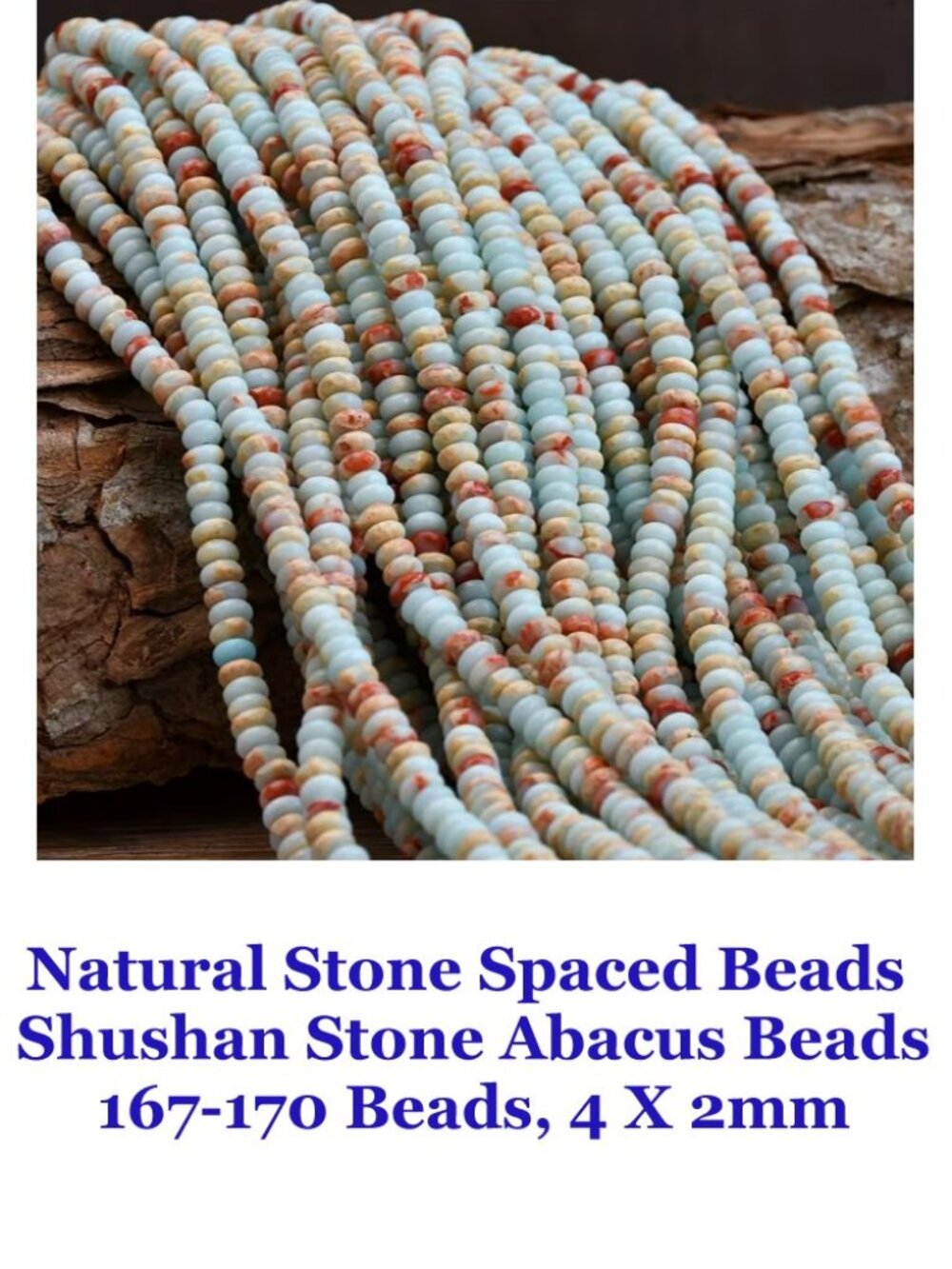 Natural Stones, Shushan Stone Abacus Beads, 4 X 2Mm 167-170 Beads